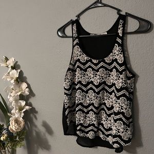 Black & White Blouse Tank Top